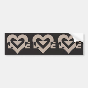 Love Grey on Black Bumper Sticker