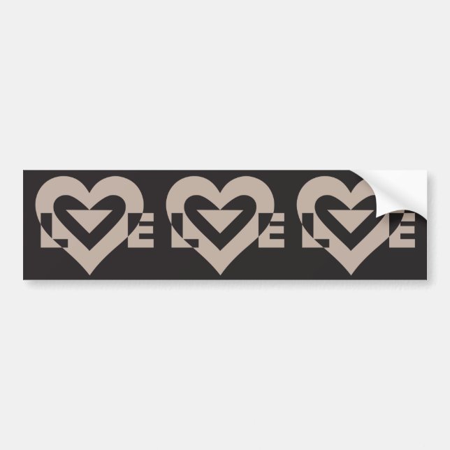 Love Grey on Black Bumper Sticker (Front)