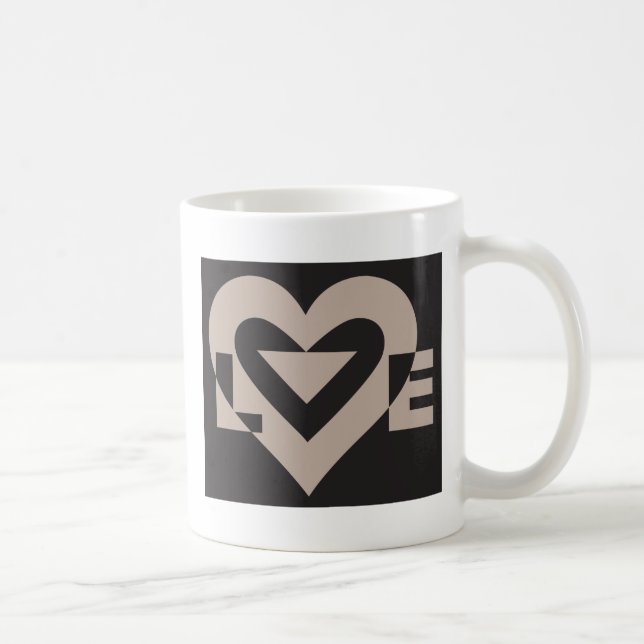 Love Grey on Black Coffee Mug (Right)