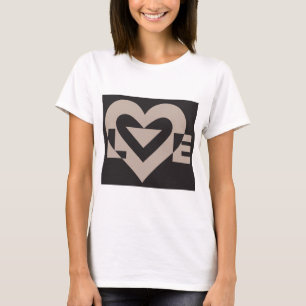 Love Grey on Black T-Shirt