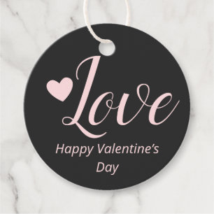 Love Grey Pink Happy Valentine’s Day Favour Tags