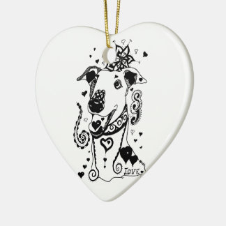 Love Greyhounds Ceramic Tree Decoration