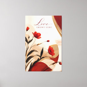 Love Grows Here Botanical Canvas Print