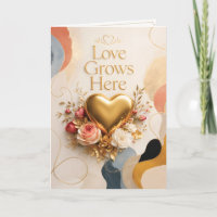 Love Grows Here Elegant Greeting Card