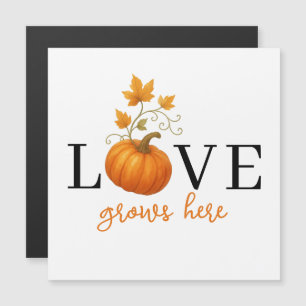 LOVE Grows Here Pumpkin Lettering Autumn Magnet