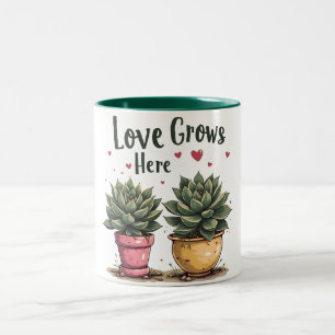 Love Grows Here Two-Tone Coffee Mug