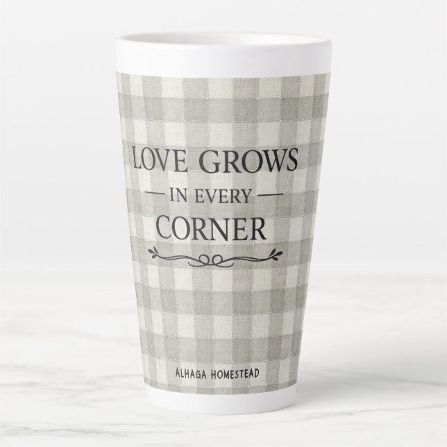 ⭐ LOVE GROWS IN EVERY CORNER -  LATTE MUG (Front)
