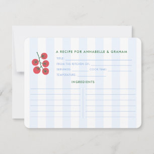 Love Grows Tomato Vine Wedding Shower Recipe Card
