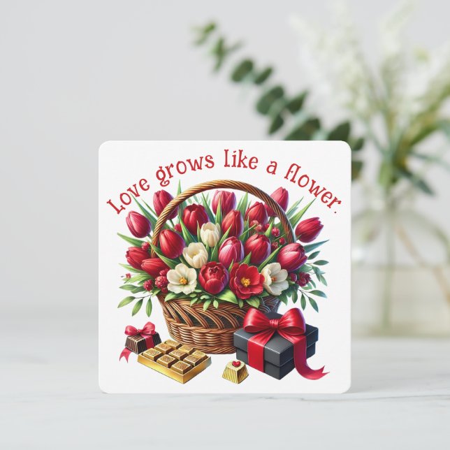 Love Grows - Valentine's Day Card (Standing Front)