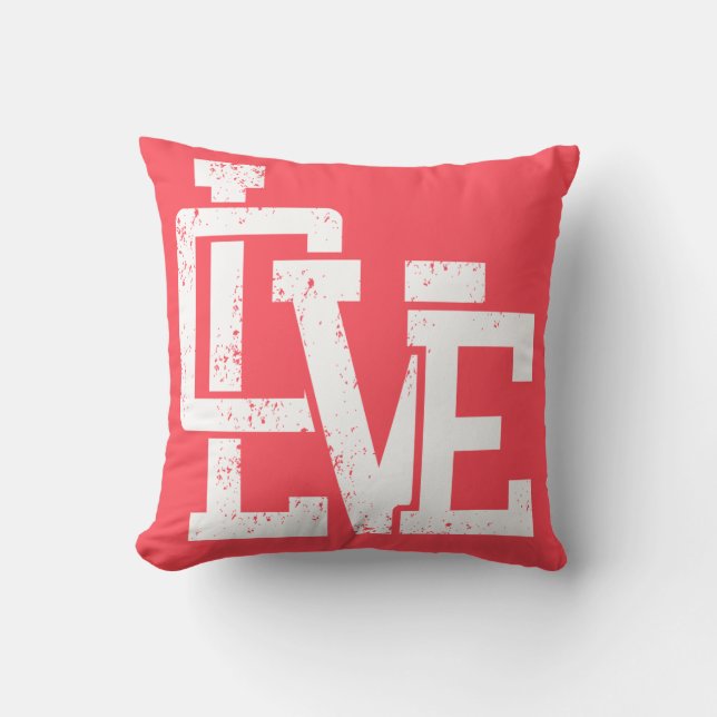 Love grunge elegant typography design in red. cushion (Front)