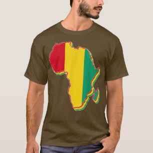 Love Guinea Conakry Flag With Africa Map Conakry P T-Shirt