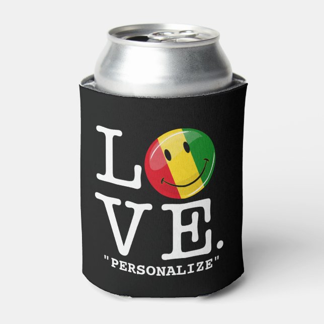 Love Guinea Smiling Flag Can Cooler (Can Front)