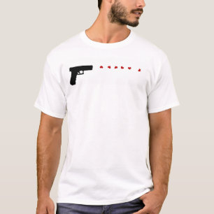 Love Gun womens thin white and grey striped tshirt
