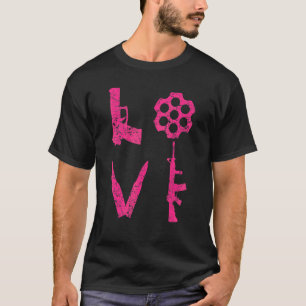 Love Guns  Pistol Bullets Ar15 Rifle Pro Gun 2nd A T-Shirt