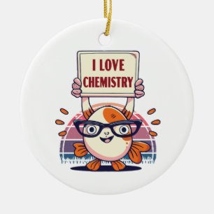 Love Guppies and Chemistry Ceramic Tree Decoration