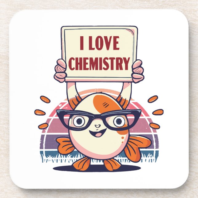 Love Guppies and Chemistry Coaster (Front)