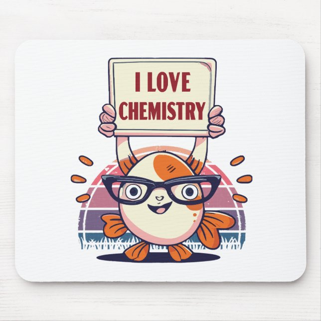Love Guppies and Chemistry Mouse Mat (Front)