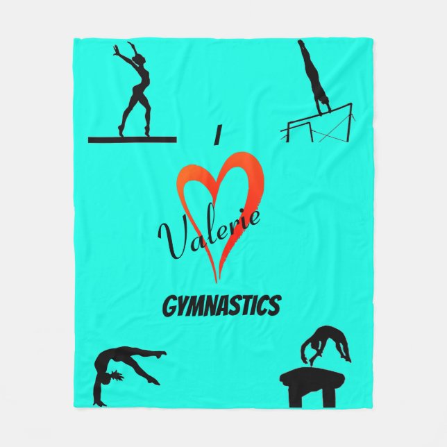 Love Gymnastics Events Girls Fleece Blanket (Front)