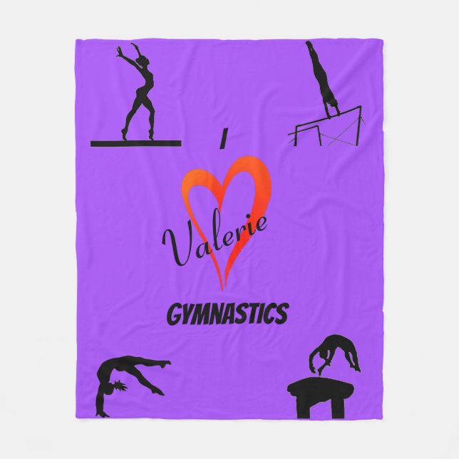 Love Gymnastics Events Girls Fleece Blanket (Front)