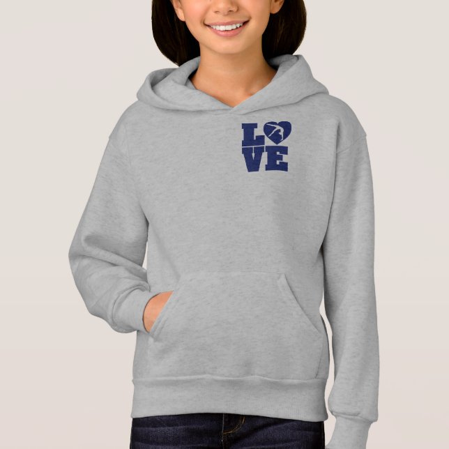 Love Gymnastics Girls' Basic Zip Hoodie (Front)