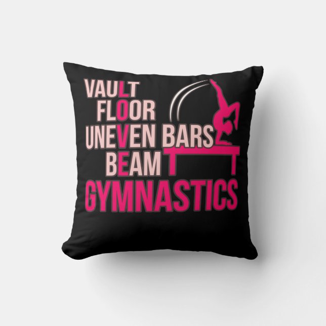 Love Gymnastics Gymnast Gymnastic Sports Lover Gra Cushion (Front)