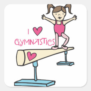 Love Gymnastics Square Sticker