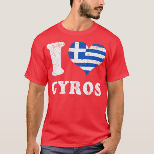Love Gyros Greek Food Greece Flag T-Shirt