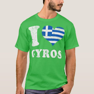 Love Gyros Greek Food Greece Flag T-Shirt