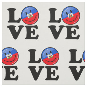 Love Haiti Smiling Flag Fabric