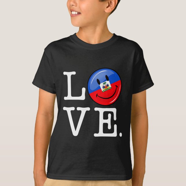 Love Haiti Smiling Flag T-Shirt (Front)