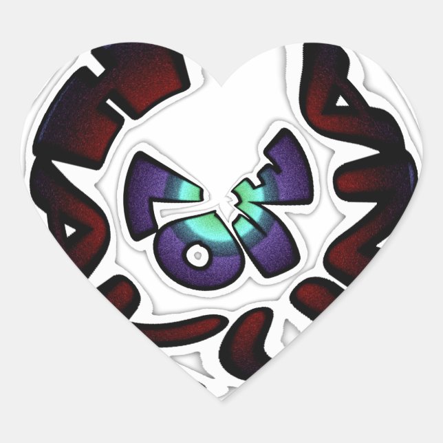 Love Hakuna Matata Art Print Heart Sticker (Front)