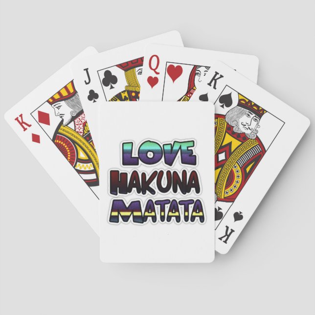 Love Hakuna Matata Gifts Playing Cards (Back)
