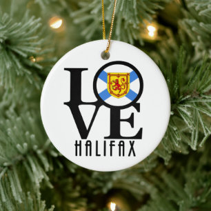 LOVE Halifax Nova Scotia Ceramic Tree Decoration