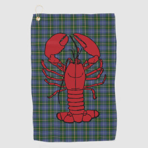 Love Halifax Nova Scotia tartan lobster golf towel