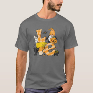 Love Halloween Gnomes Cute Autumn Pumpkin Funny Ho T-Shirt