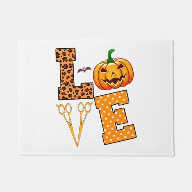 Love Halloween Hairstylist Doormat (Front)