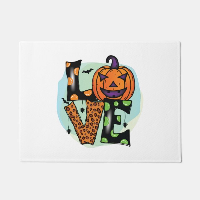 Love Halloween, Halloween, Scary, Costume Doormat (Front)