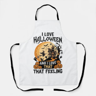 Love Halloween Haunted House Moon Witch Pumpkins_1 Apron