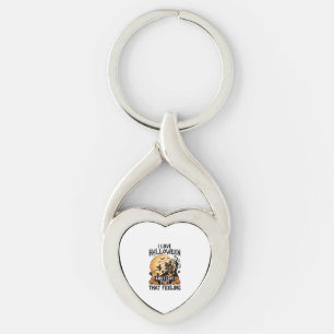 Love Halloween Haunted House Moon Witch Pumpkins_1 Key Ring