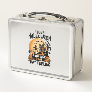 Love Halloween Haunted House Moon Witch Pumpkins_1 Metal Lunch Box