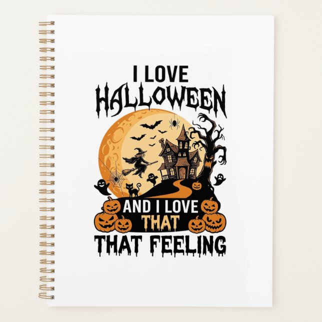 Love Halloween Haunted House Moon Witch Pumpkins_1 Planner (Front)