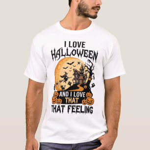 Love Halloween Haunted House Moon Witch Pumpkins_1 T-Shirt
