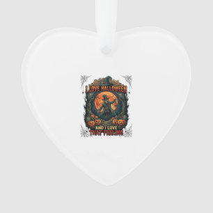 Love Halloween Skeleton Scarecrow Full Moon Pumpki Ornament
