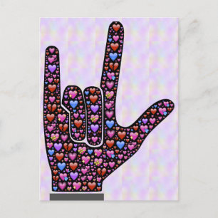 Love Hand Sign postcard
