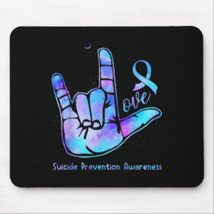 Love Hand Sign Suicide Prevention Awareness Week S Mouse Mat