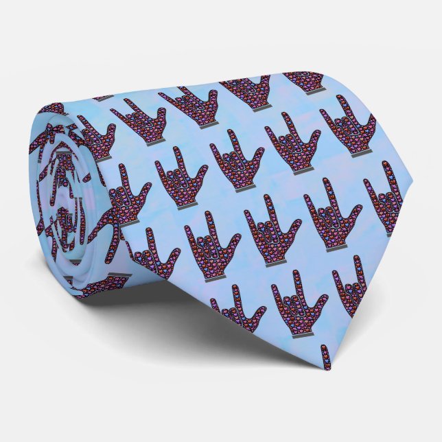 Love Hand Sign tie (Rolled)