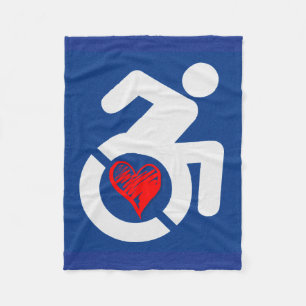 Love Handicapped Fleece Blanket