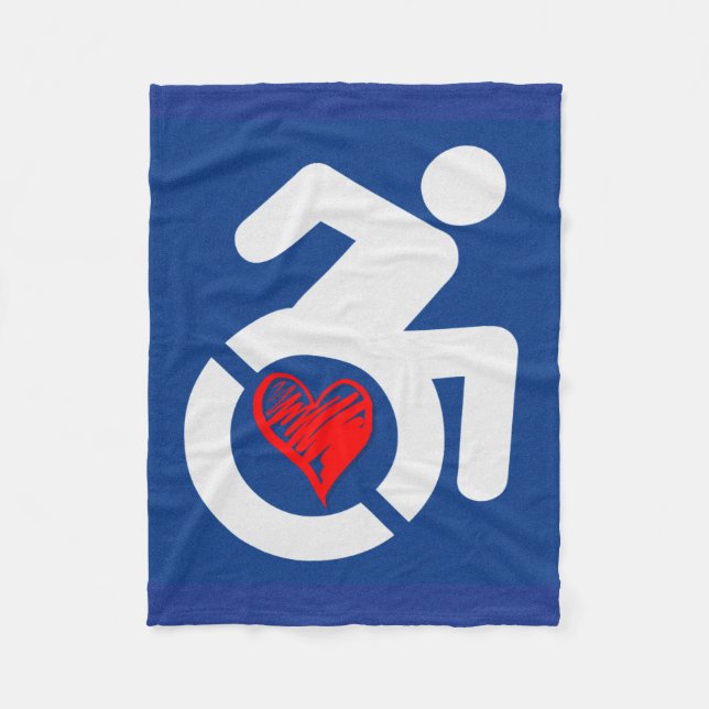 Love Handicapped Fleece Blanket (Front)