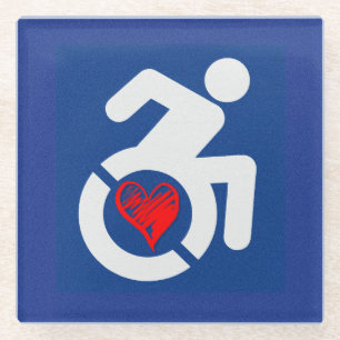 Love Handicapped Glass Coaster