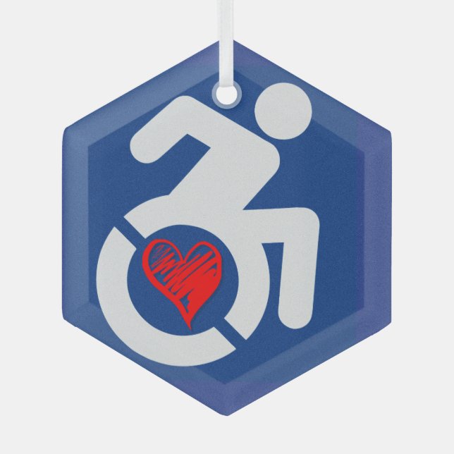 Love Handicapped Glass Tree Decoration (Front)